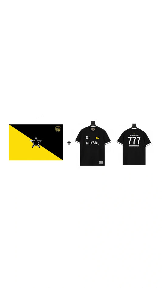 Pack Guyane comprenant 1 drapeau + 1 t-shirt