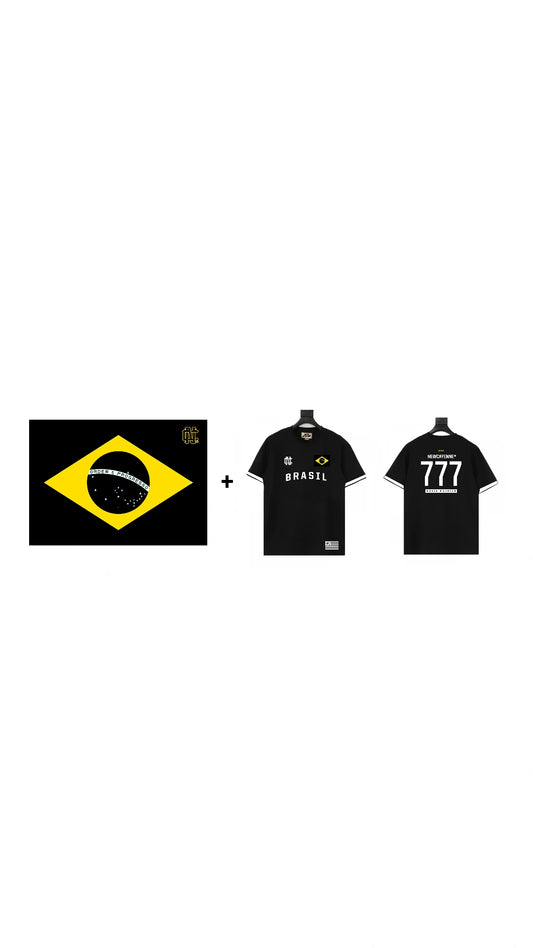 Pack Brésil comprenant 1 drapeau + 1 t-shirt
